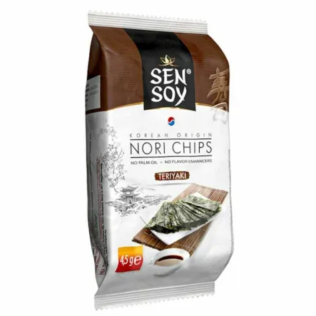 Chipsy Nori Teriyaki z Alg Morskich 4,5 g - Sen Soy