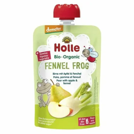 Mus Owocowy Koperkowa Żabka (Gruszka, Jabłko, Koper Włoski) Bez Dodatku Cukru Bio Demeter 100 g - Holle