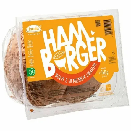 Bułki do Hamburgerów z Siemieniem Lnianym Bezglutenowe 140 g (2x 70 g) - Incola
