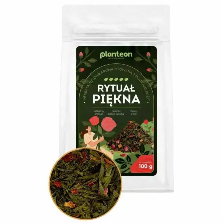 Herbata Zielona z Płatkami Róży Rytuał Piękna 100 g - Planteon