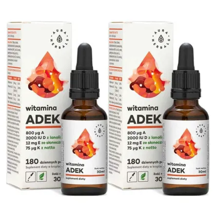 2 x Witamina ADEK Krople 30 ml - Aura Herbals