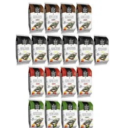 4 x Chipsy Nori Teriyaki z Alg Morskich 4,5 g + 6 x Chipsy Nori Prażone Glony Przekąska Classic 4,5 g + 4 x Chipsy Nori Kimchi z Alg Morskich 4,5 g + 4 x Chipsy Nori Wasabi z Alg Morskich 4,5 g - Sen Soy
