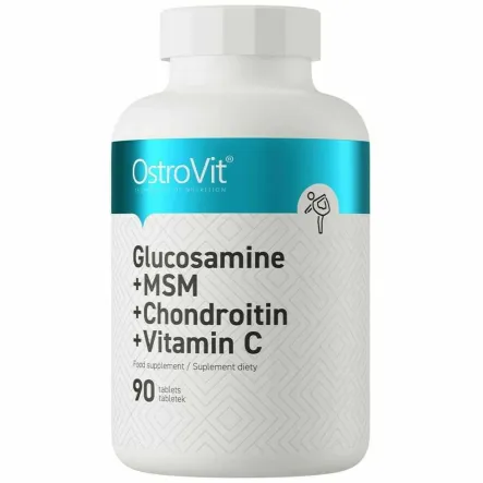 Glukozamina+MSM+Chondroityna+Witamina C 90 Tabletek - Ostrovit
