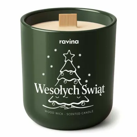 WESOŁYCH ŚWIĄT Zapach Choinki Sojowa Świeca Zapachowa w Szkle 175 g - Salire