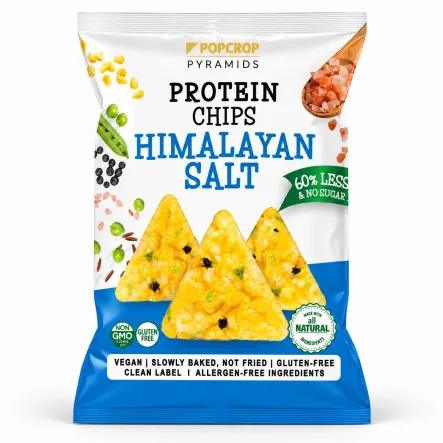Chrupki Piramidki Proteinowe z Solą Himalajską Bezglutenowe 60 g - Popcrop