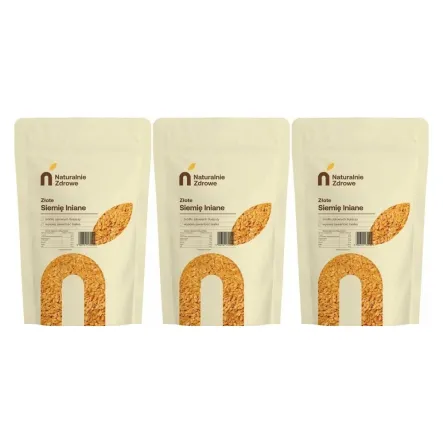 3  x Siemię Lniane Złote Ziarno 1 kg - Naturalnie Zdrowe