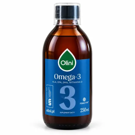 Olej Omega-3 ALA EPA DHA z Witaminą D i Fenactive 250 ml - Olini (COLD)