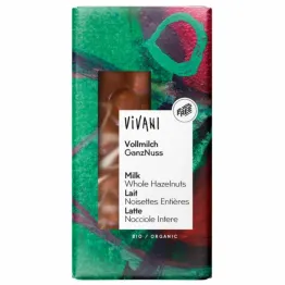 Czekolada Mleczna z Całymi Orzechami Laskowymi Bio 100 g - Vivani