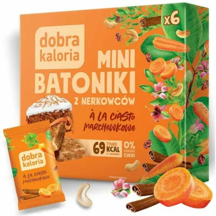 Mini Batoniki z Nerkowców a'la Ciasto Marchewkowe 102 g (6 x 17 g) - Dobra Kaloria