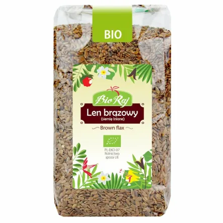 Len Brązowy (Siemię Lniane) Nasiona Lnu Bio 500 G - Bio Raj