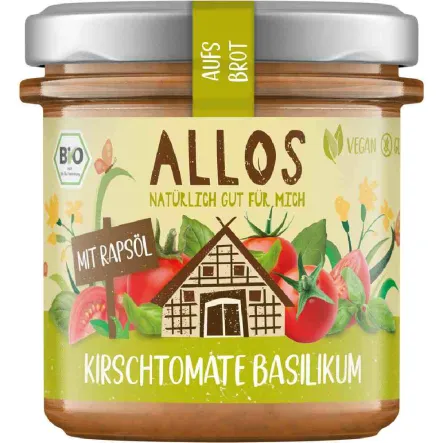 Pasta Kremowa z Pomidorami Cherry i Bazylią Bezglutenowa Bio 140 g Allos