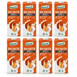 8 x Napój Owsiany z Olejem Lnanym Omega-3 Bez Dodatku Cukrów BIO 1 l - Natumi