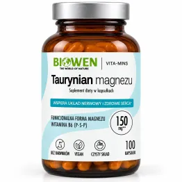 Taurynian Magnezu z Witaminą B6 (P-5-P) 100 Kapsułek - Biowen