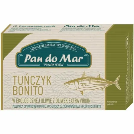 Tuńczyk w Bio Oliwie z Oliwek Extra Virgin 120 g (90 g) - Pan Do Mar