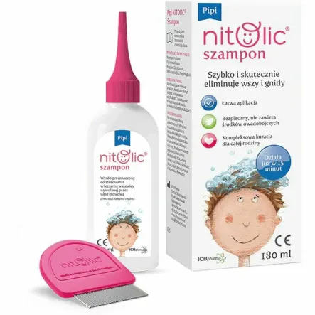 Szampon Eliminacja Wszy i Gnid 180 ml - Pipi Nitolic