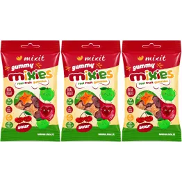 3 x Mixies Naturalne Żelki JABŁKO, CZEREŚNIA Bez Dodatku Cukru 35 g - Mixit