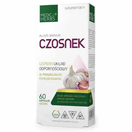 Czosnek 620 mg 60 Kapsułek - Medica Herbs