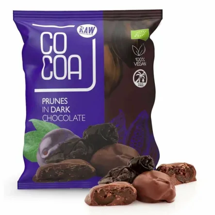 Śliwki Kalifornijskie w Czekoladzie Ciemnej Bio 70 g - Cocoa