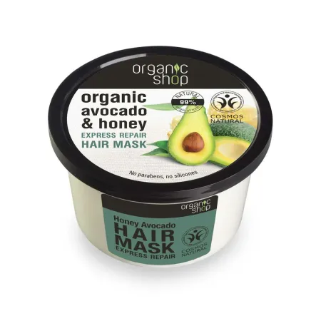 Maska Do Włosów Ekspresowo Regenerująca  Miodowe Awokado 250 ml Organic Shop