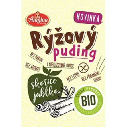 Budyń Ryżowy z Jabłkiem i Cynamonem Bezglutenowy Bio 40 g Amylon