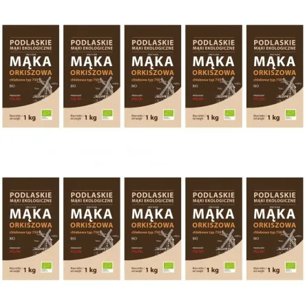 10 x Mąka Orkiszowa Chlebowa Bio 1 kg TYP 750 - BioLife