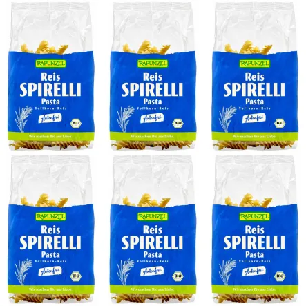 6 x Makaron Ryżowy Razowy Świderki Bezglutenowy Bio 250 g - Rapunzel