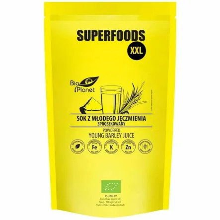 Sok z Młodego Jęczmienia Sproszkowany Bio 500 g - Bio Planet