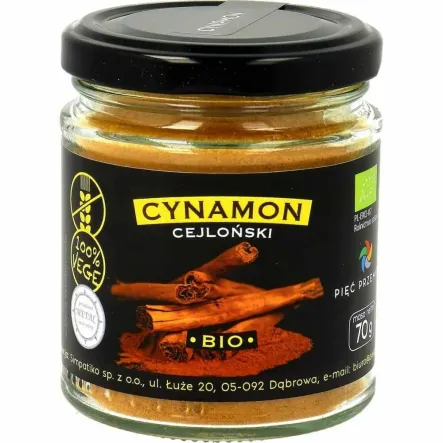 Cynamon Cejloński Bezglutenowy BIO 70 g - Pięć Przemian