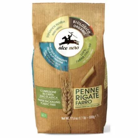 Makaron Penne z Płaskurki Bio 500 g - Alce Nero