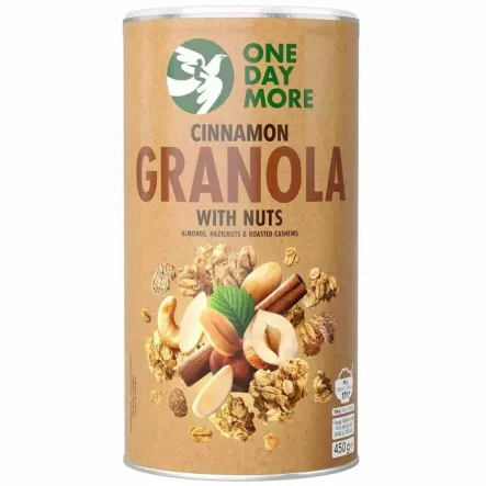 Granola Cynamonowa z Orzechami 450 g - One Day More