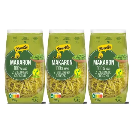 3 x Makaron z Groszku Zielonego Świderki 250 g - Novelle