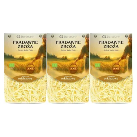 3 x Makaron Orkiszowy 3-Jajeczny Kluska EKO 250 g - Bartolini Pradawne Zboża
