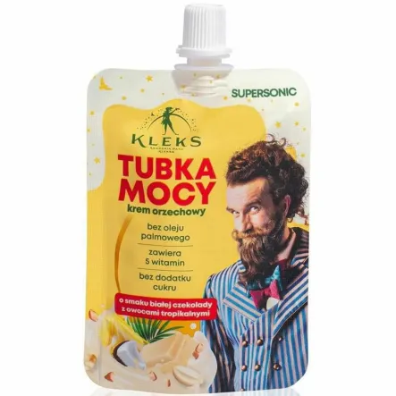 Tubka Mocy Krem Orzechowy Biała Czekolada z Owocami Tropikalnymi Bez Dodatku Cukru 50 g - Supersonic (data: 11.07.2025)