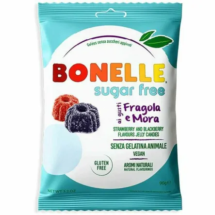 KETO Żelki o Smaku Jeżyny i Truskawki Bez Dodatku Cukru 90 g - Bonelle