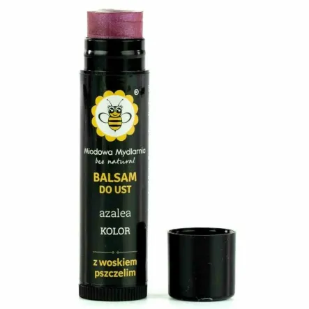 Balsam do Ust z Woskiem Pszczelim Azalea Kolor Różowo - Malinowy 5,5 ml - Miodowa Mydlarnia