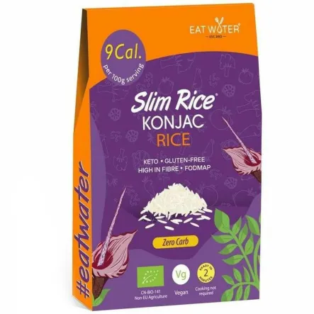 Makaron Konjac w Kształcie Ryżu Bezglutenowy Bio 270 g (200 g) - SLIM RICE