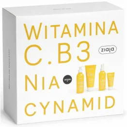 Zestaw Kosmetyków WITAMINA C.B3 (Krem na Przebudzenie 50 ml+ Balsam do Ciała 200 ml+ Tonik 190 ml+ Żel do Twarzy 190 ml) - Ziaja