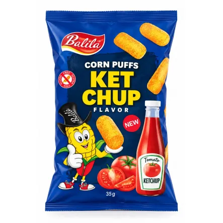 Chrupki Kukurydziane o Smaku Ketchupu Bezglutenowe 35 g - Balila