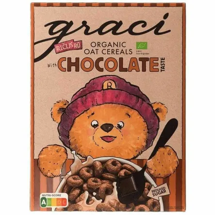 Kółeczka Owsiane Pełnoziarniste Kakaowe BIO 300 g - Graci