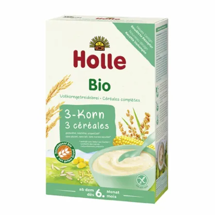 Kaszka Pełnoziarnista 3 Zboża Bez Dodatku Cukru Bezglutenowa Bio Demeter 250 g - Holle
