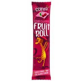Przekąska Roll Jabłko i Wiśnia Bez Dodatku Cukru Bio 12 g - Csinta