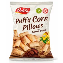 Poduszeczki Kukurydziane z Kremem Kakaowym Bezglutenowe 70 g – Balila