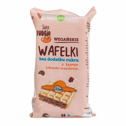 Wafelki z Kremem Kakaowo-Orzechowym Bez Cukru Bio 4x 30 g 120 g Super Fudgio