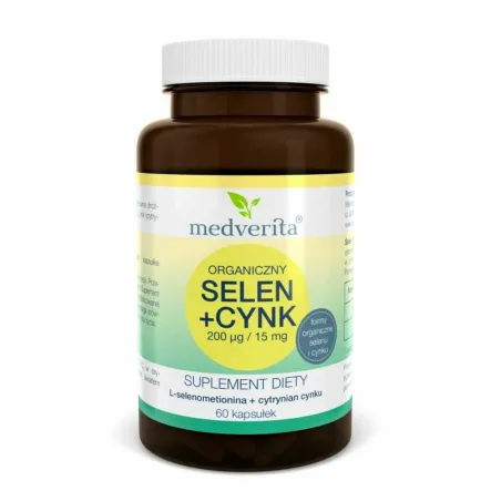 Organiczny Selen+ Cynk 60 Kapsułek - Medverita