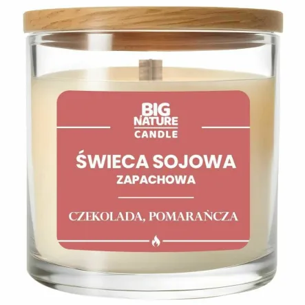 Świeca Sojowa o Zapachu Czekolada i Pomarańcza 225 g - Big Nature