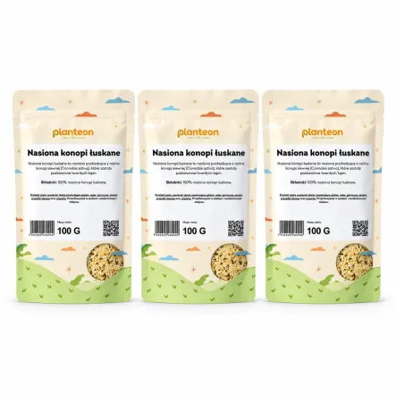 3 x Nasiona Konopi Łuskane 100 g - Planteon