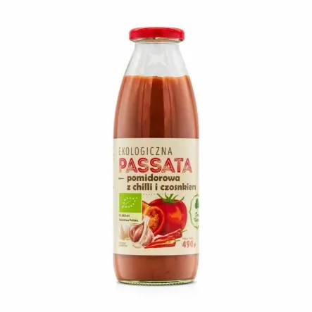 Passata Pomidorowa z Chilli i Czosnkiem EKO 490 g - Dary Natury