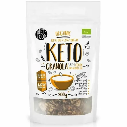 Bio Keto Granola z Kakao i Olejkiem Pomarańczowym 200 g - Diet-Food