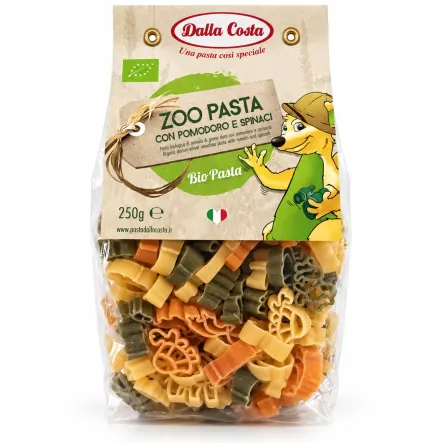 Makaron Zwierzątka Zoo Trójkolorowy BIO 250 g - Dalla Costa