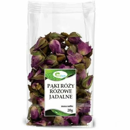Pąki Róży Różowe Jadalne 20 g - Vitafarm